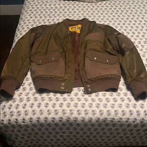 Diesel Green and Brown Bomber Jacket